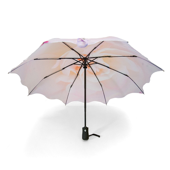 Fully Automatic 3 Sections Umbrella With Wave Edge