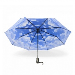 3 folding umbrella with clouds sky printing