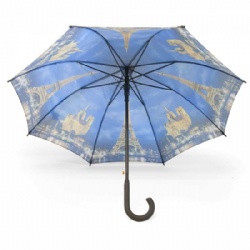 Stick umbrella printed with Paris motif