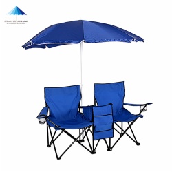 Outdoor portable folding picnic beach camping chair with umbrella table