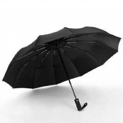 12 Ribs Travel Umbrella with Auto Open Close Button