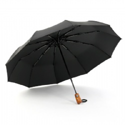 Real Wood Handle Travel Umbrella Wind Proof