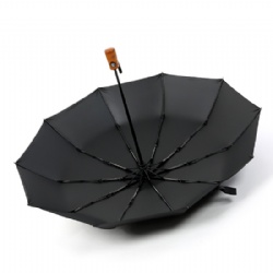 Real Wood Handle Travel Umbrella Wind Proof