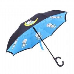 Kid Size Double Canopy Inverted Umbrella,Cartoon Printing Reverse Umbrella For Children