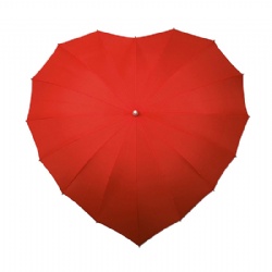 Love Parasol Red Heart Shaped Girls Umbrella for Valentine, Wedding, Engagement and Photo Props