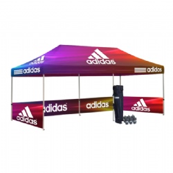 10ftx20ft Custom Tent With Flags Banners,3mx6m Custom Folding Gazebo With Roll Up Banner