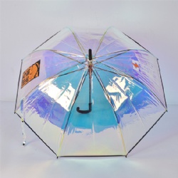 Color Changing Clear Shiny Laser Fluorescent Clear Transparent Umbrella