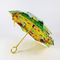 Kid Size Stick Reverse Inverted Umbrella For Children