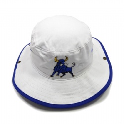 Wide Brim Bucket Hat Cap with Embroidered Logo