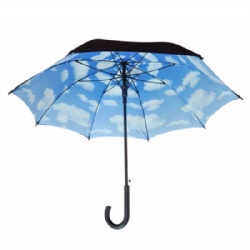 23inch double layer straight umbrella with full color printing inside