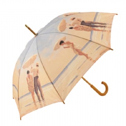 Traditional walking umbrella with crook handle